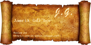Jamrik Gábor névjegykártya