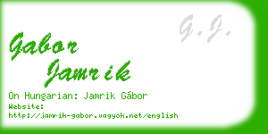 gabor jamrik business card